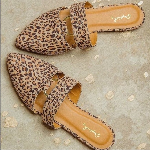 Qupid Shoes - Qupid Size 7 Leopard Mule Slide